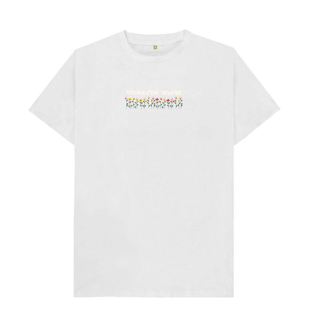 White Wonderful World Basic Tee