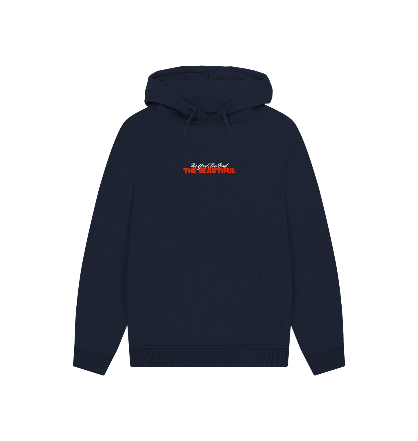 Navy Printed Hoody Front