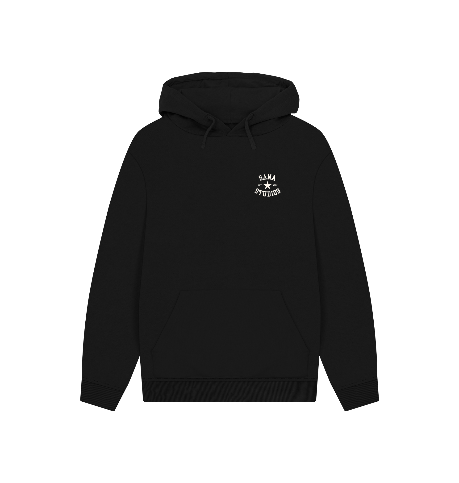Black Printed Hoody Front