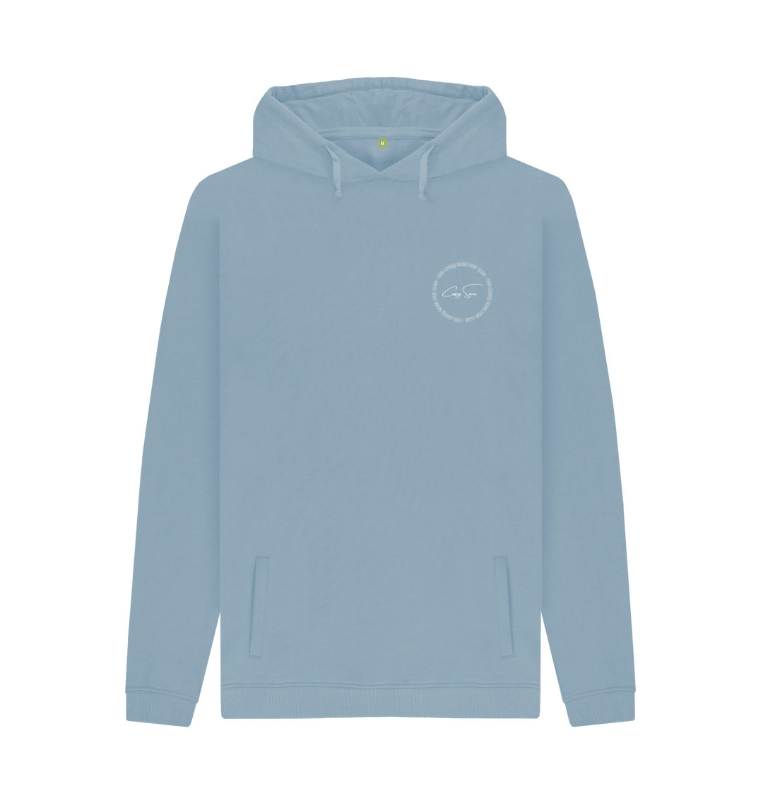 Stone Blue Printed Hoody Front