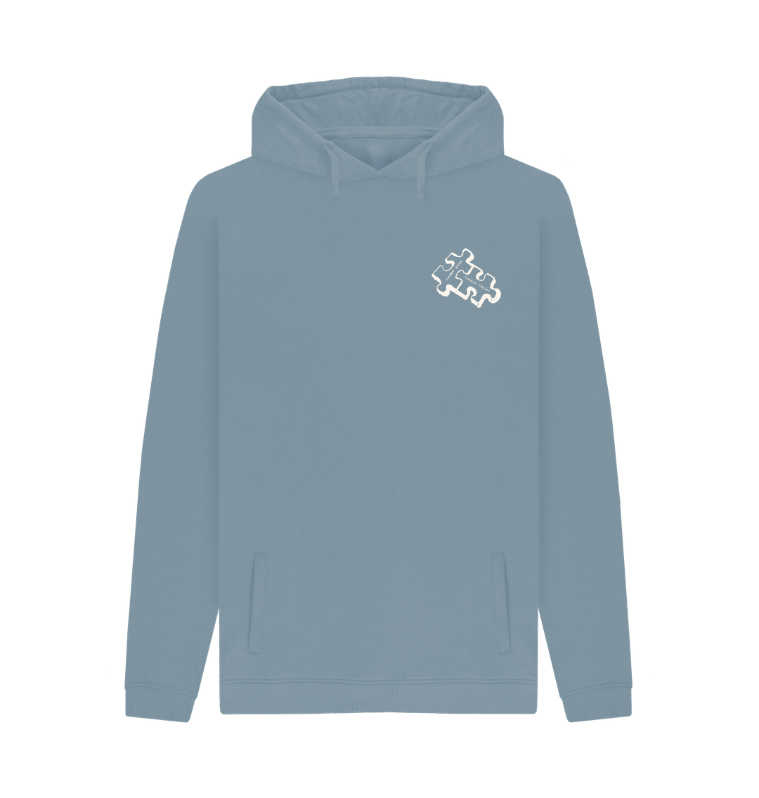 Stone Blue Printed Hoody Front
