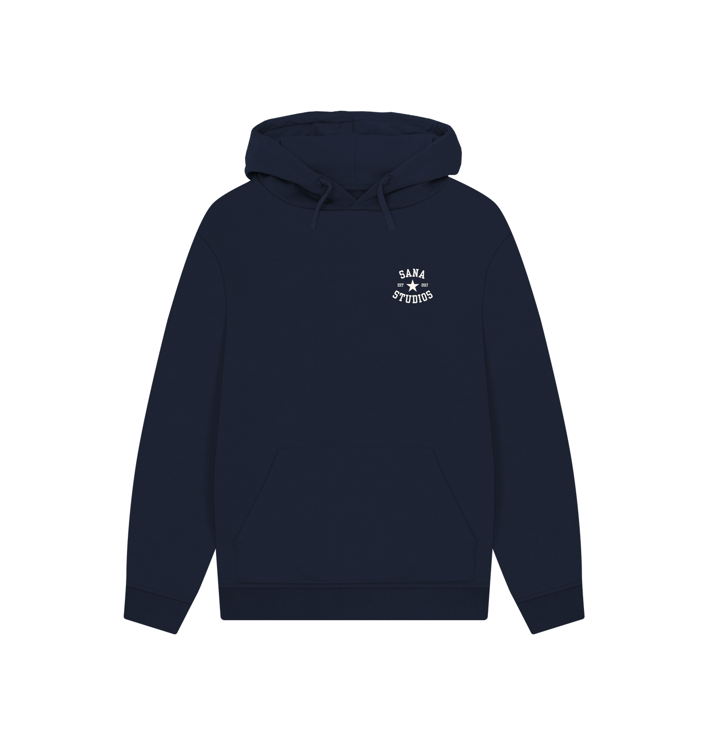 Navy Printed Hoody Front