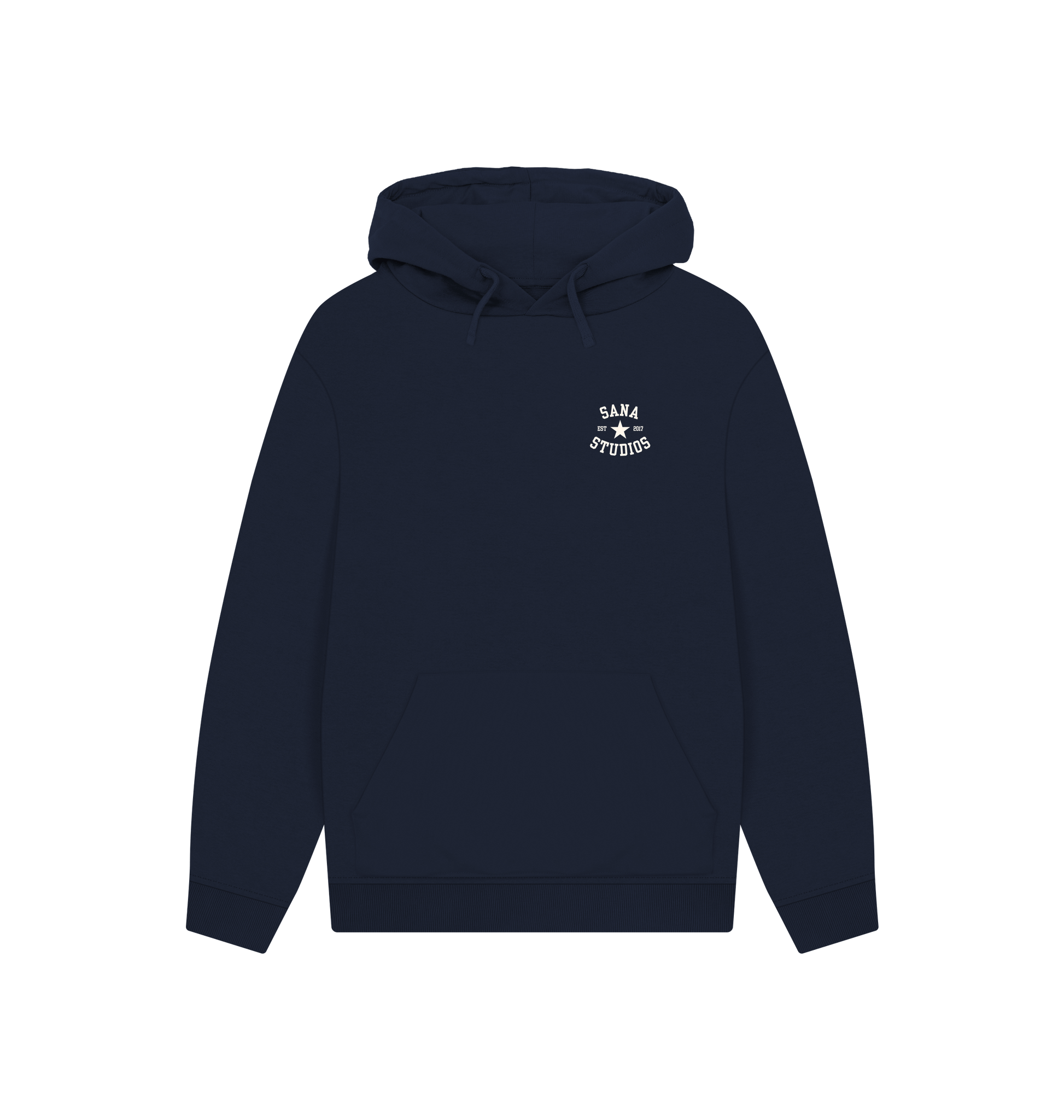Navy Printed Hoody Front