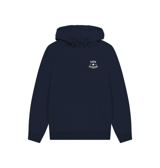 Navy Printed Hoody Front