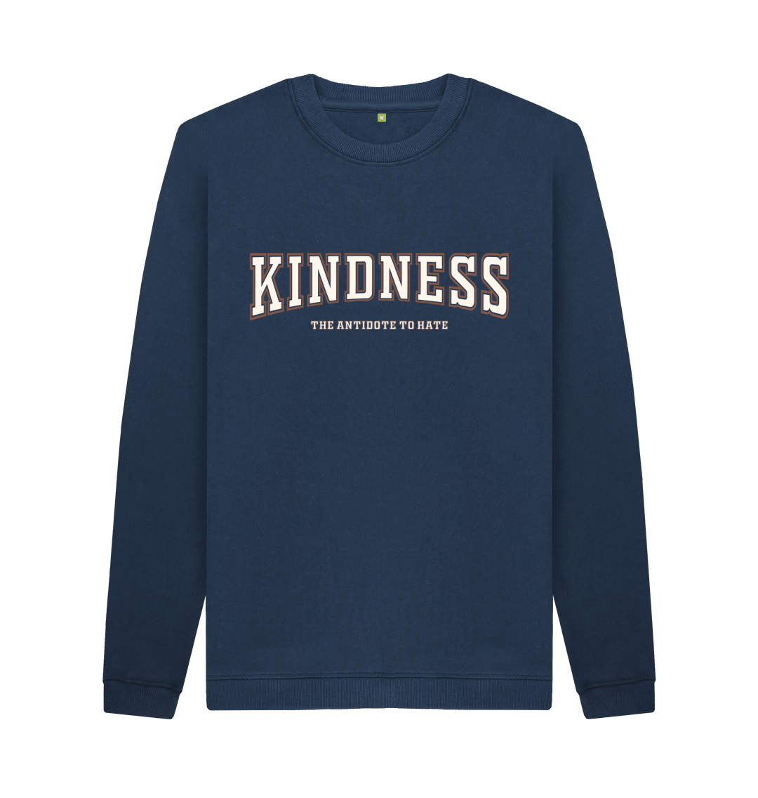 Navy Blue Printed Sweater Front