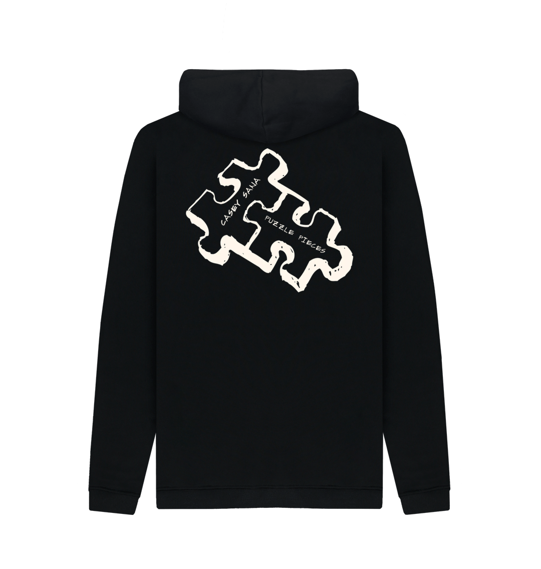Black Printed Hoody Back