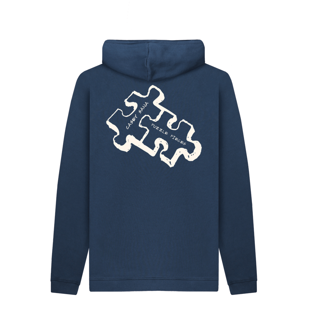 Navy Printed Hoody Back
