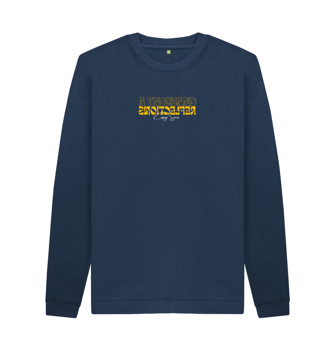 Navy Blue Printed Sweater Front