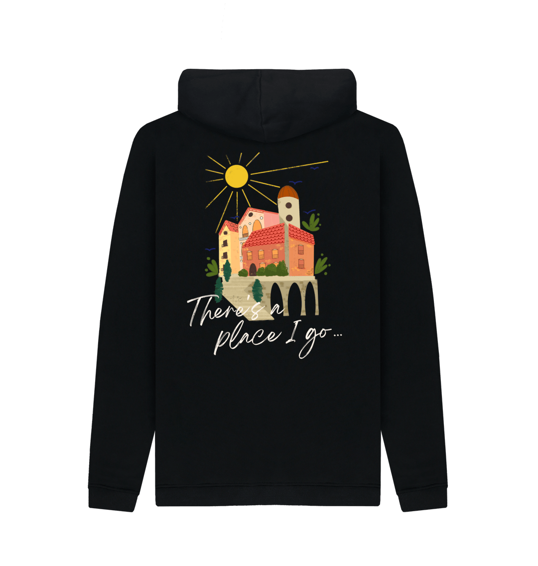 Black Printed Hoody Back
