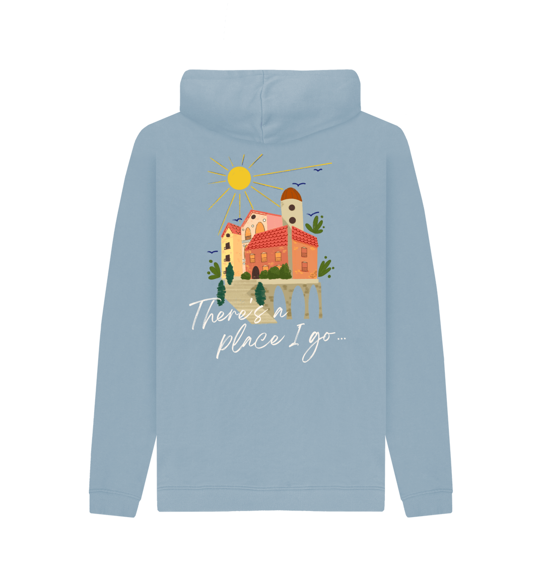 Stone Blue Printed Hoody Back