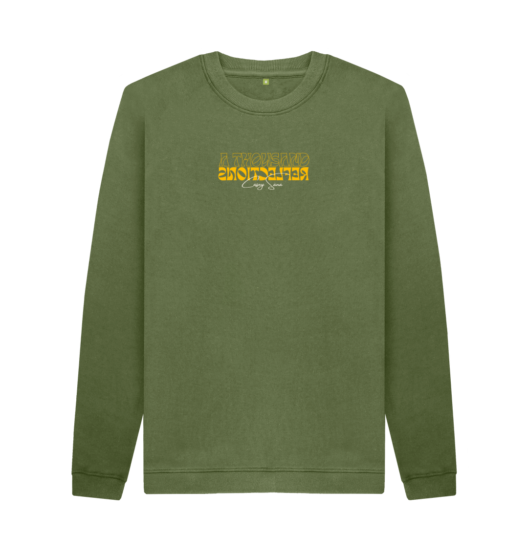 Khaki Printed Sweater Front