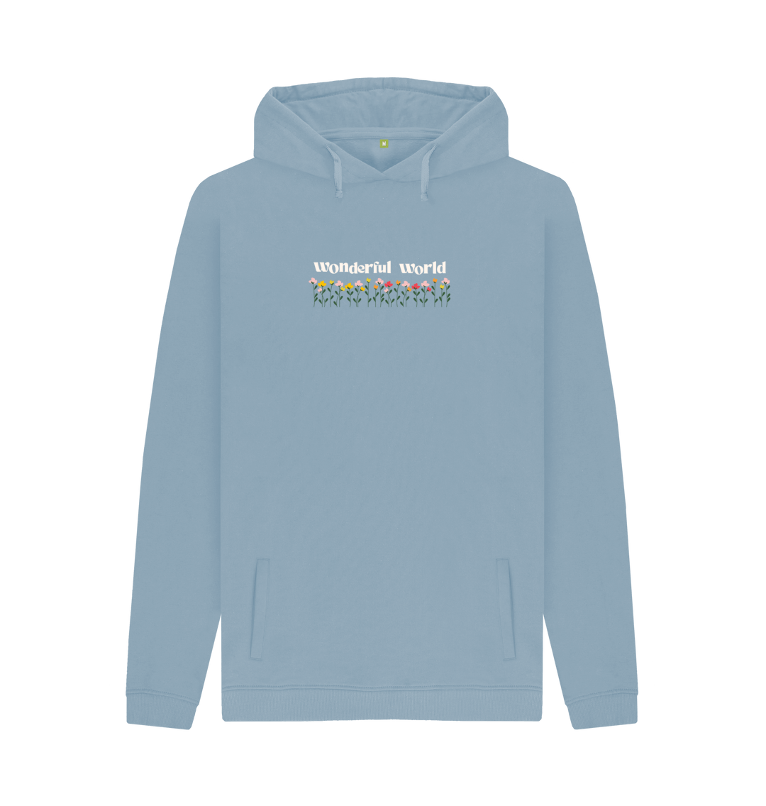 Stone Blue Printed Hoody Front